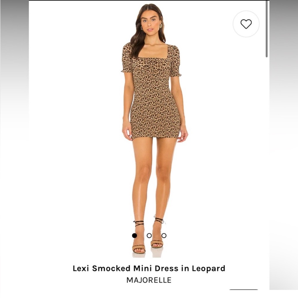 Marjorelle Lexi Leopard Animal Print Smocked Mini Dress